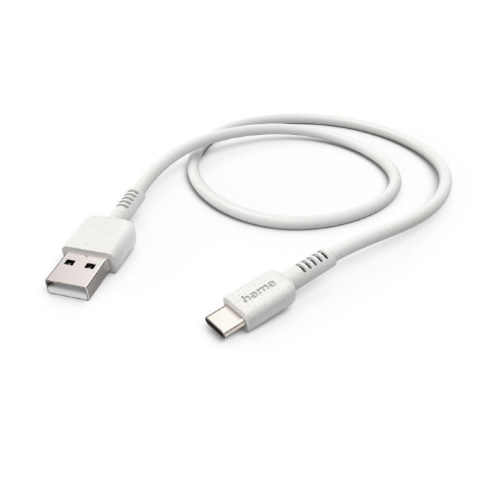 Кабел за зареждане HAMA Eco, USB-A - USB-C, 1 м, 480 Mbit/s, Бял - HAMA-187281 - 3