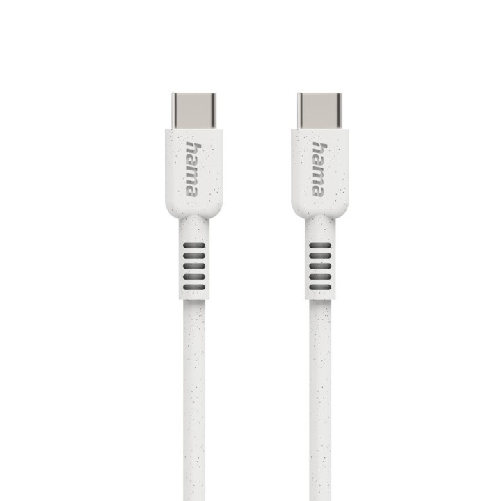 Кабел за зареждане HAMA Eco, USB-C - USB-C, 480Mbps, 1м, Бял - HAMA-187282 - 1