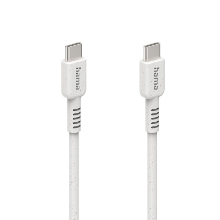 Кабел за зареждане HAMA Eco, USB-C - USB-C, 480Mbps, 1м, Бял - HAMA-187282 - 2