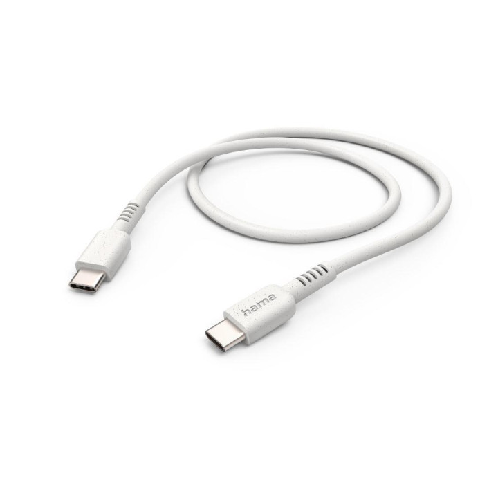 Кабел за зареждане HAMA Eco, USB-C - USB-C, 480Mbps, 1м, Бял - HAMA-187282 - 3