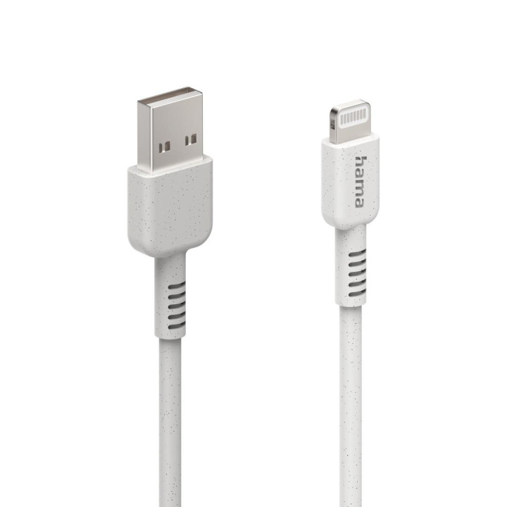 Кабел за зареждане HAMA Eco, USB-A - Lightning, 1 м, 480 Mbit/s, бял - HAMA-187283 - 2