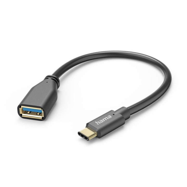 OTG адаптер HAMA, USB-C мъжко - USB-A женско, 5 Gbit/s, 0.15 м, черен - HAMA-201605 - 3
