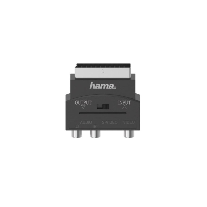 Преходник HAMA S-VHS, 3 x RCA (1 x Video + 2 x Audio) към SCART, Черен - HAMA-205268 - 1