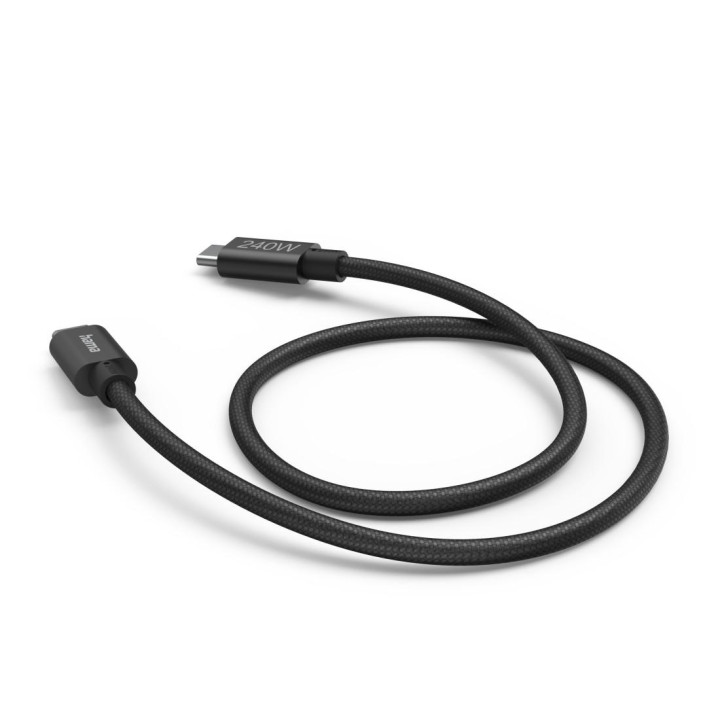 Кабел за зареждане Hama, USB-C - USB-C, 240W, 5Gbit/s, 1.5м, двойно екраниран, черен - HAMA-201702 - 3