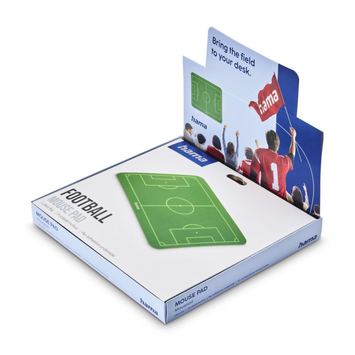 Подложка за мишка HAMA Football, текстилна, зелена, антиплъзгаща основа - HAMA-126899 - 2