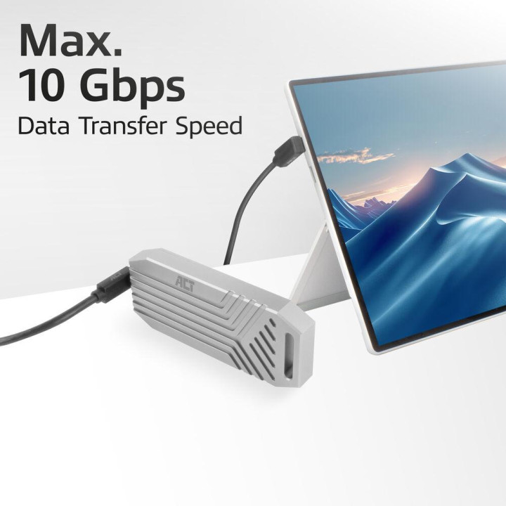 USB-C кабел ACT, USB-C към USB-C, 2м, 10Gbps, 60W, ъглов нагоре/надолу, черен - AC7478 - 5