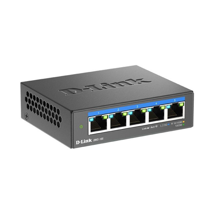 Суич D-Link DMS-105, 5 x 2.5G RJ-45 порта, Multi-Gigabit, IEEE 802.3bz - DMS-105/E - 1
