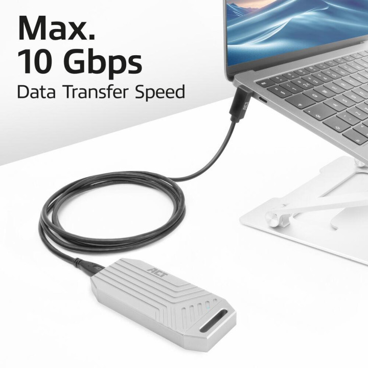 Кабел ACT USB-C към USB-C, 10Gbps, 60W, 0.5 м, прав и ъглов 90° конектор - AC7470 - 5