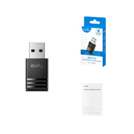 Безжичен адаптер Cudy WU900, Wi-Fi 6 AX900, 2.4 GHz/5 GHz, USB 2.0, вградена антена, WPA/WPA2 - CUDY-WU900 - 1