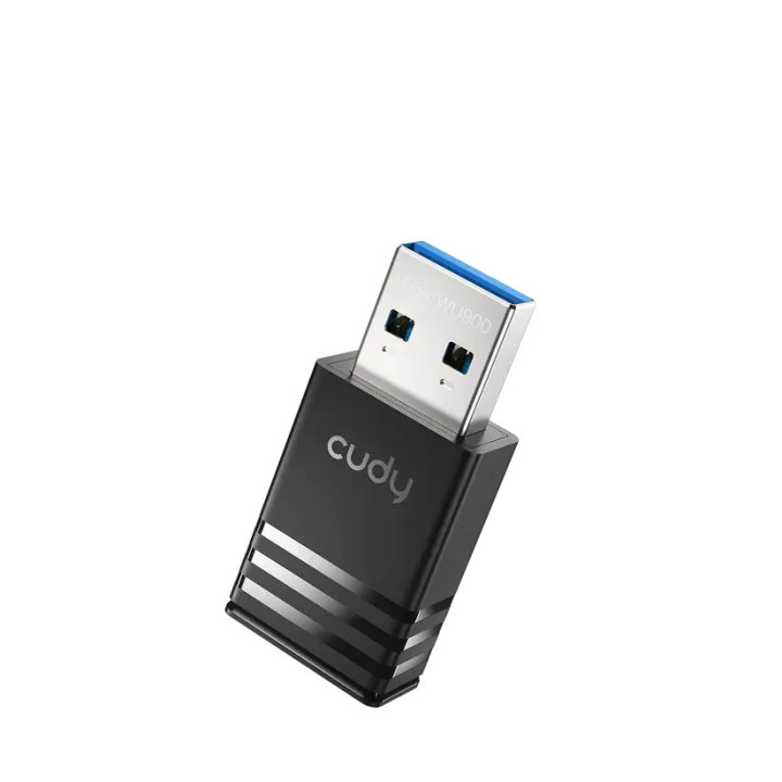 Безжичен адаптер Cudy WU900, Wi-Fi 6 AX900, 2.4 GHz/5 GHz, USB 2.0, вградена антена, WPA/WPA2 - CUDY-WU900 - 2