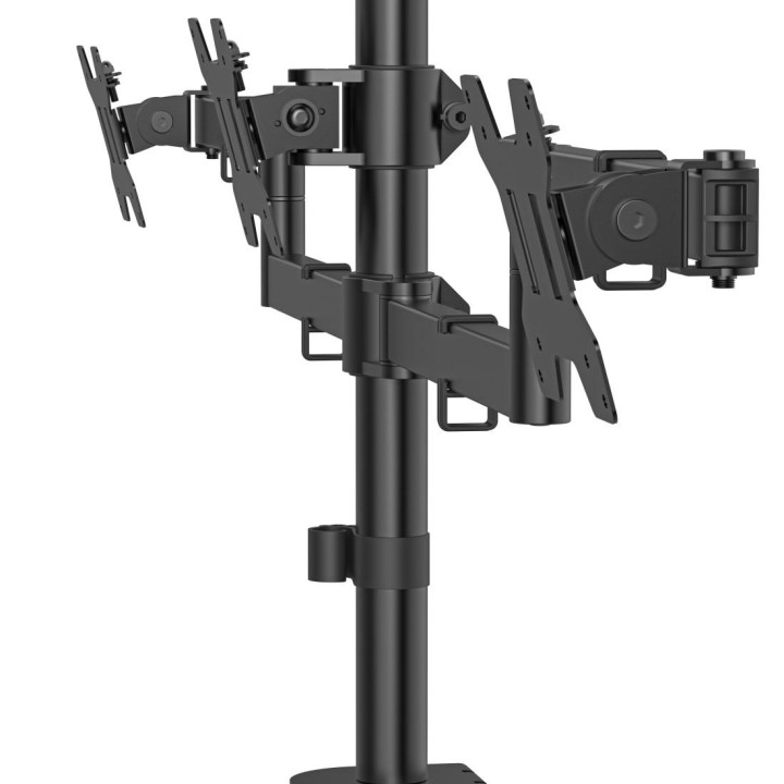 Стойка за 3 монитора HAMA, регулируема височина, 13" - 27", до 7kg на монитор, VESA 75x75/100x100 - HAMA-220899 - 6