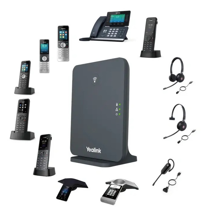 IP базова станция Yealink W70B, Bluetooth, Wi-Fi, 1 x Ethernet RJ-45, обхват на закрито до 50m, обхват на открито до 300m - 2