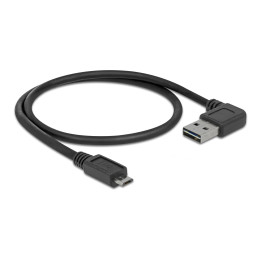 Кабел DeLock EASY-USB, USB-A към Micro-B, USB 2.0 480Mbps, 0.5м, черен - DELOCK-85163 - 1