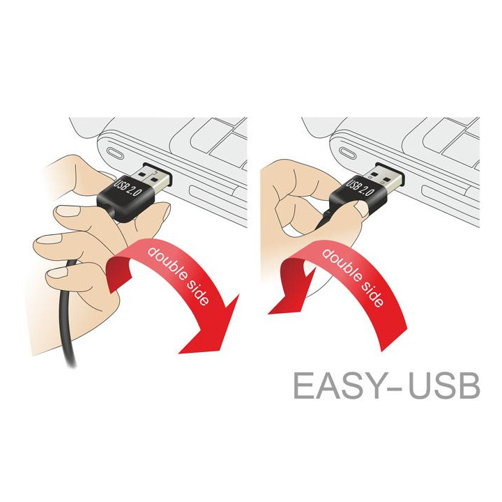Кабел DeLock EASY-USB, USB-A към Micro-B, USB 2.0 480Mbps, 0.5м, черен - DELOCK-85163 - 4