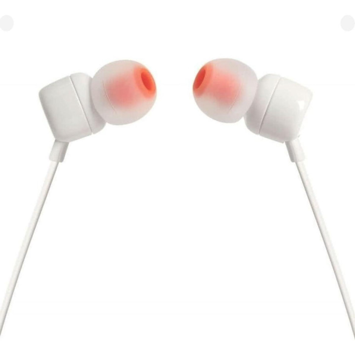 Слушалки JBL TUNE 110, In-ear, Audio Jack, 16Ω, 1.1 м кабел, 9 mm говорители, 20 Hz - 20 kHz, с микрофон, Бели - JBL-TUNE-110-WH