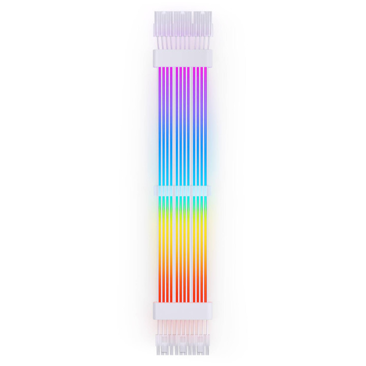 Удължителен кабел за видео карта JONSBO PC Light Cable, 3x 8-pin PCIe, RGB, 300 мм, бял - ZUAD-1561 - 3