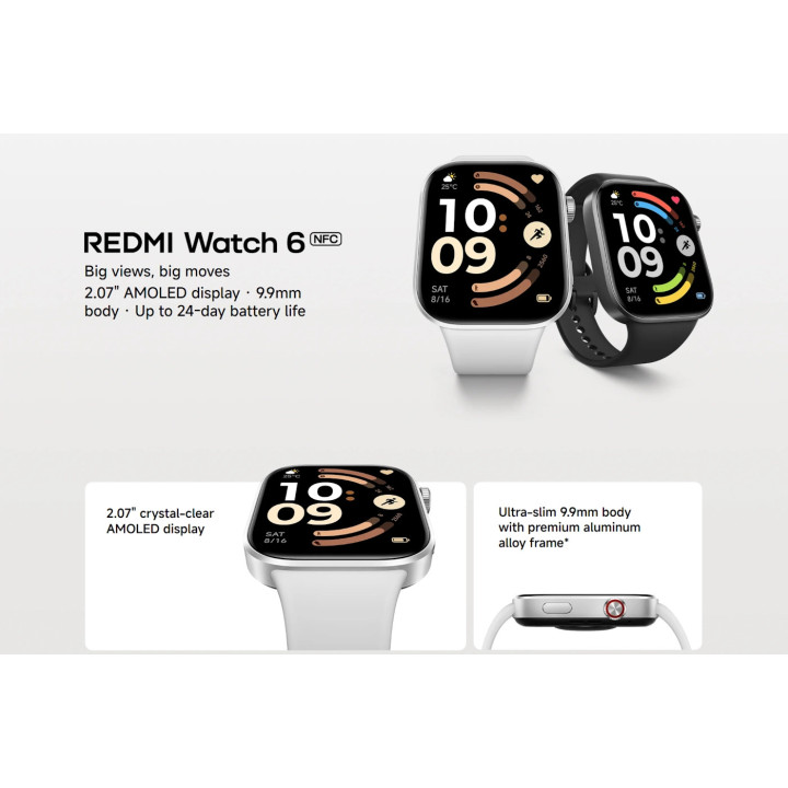 Смарт часовник Xiaomi REDMI Watch 6 NFC, Obsidian Black - BHR0956GL - 6