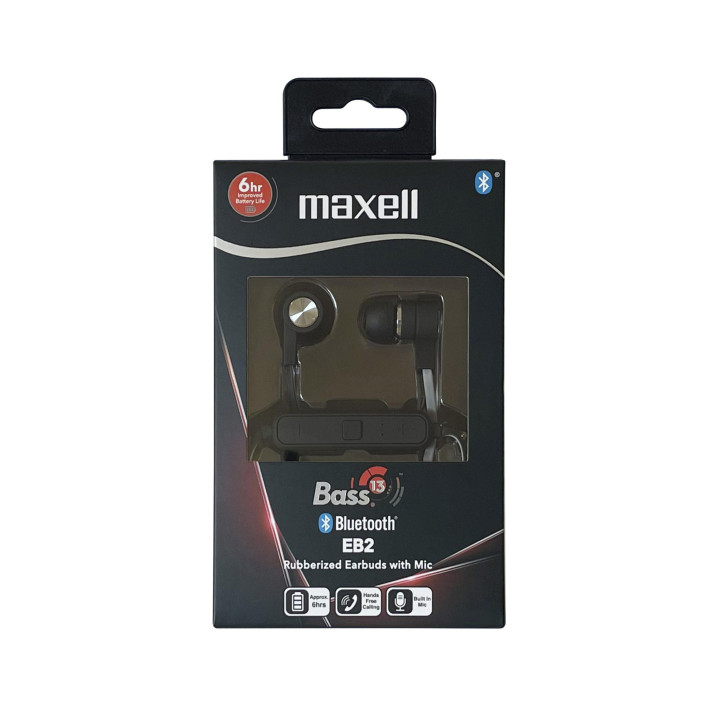 Слушалки Maxell BASS 13 B13-EB2, тапи, Bluetooth 5.1, микрофон, 8 h работа - ML-AH-B13-EB2 - 2