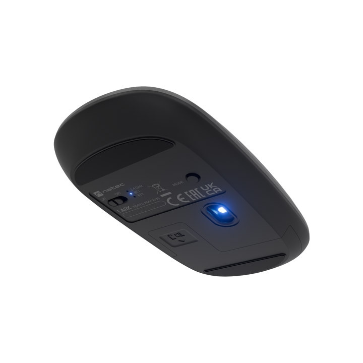 Мишка Natec Lark, безжична, 4000 DPI, Bluetooth 5.0, безшумна, сива - NMY-2335 - 6