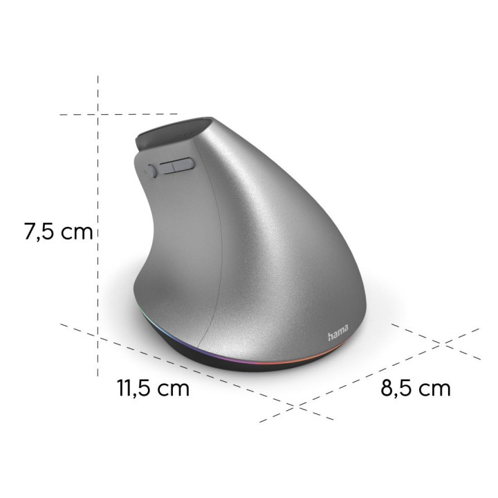Вертикална мишка HAMA EMW-700, безжична, Bluetooth/USB, 8 бутона, до 2400 DPI - HAMA-173095 - 4