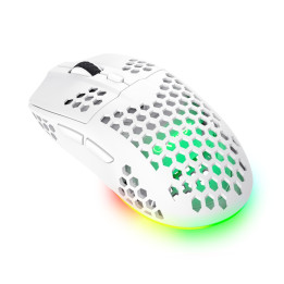 Безжична геймърска мишка TRUST GXT929W Helox, безжична, 4800 DPI, оптичен сензор, RGB подсветка, бял - 25390 - 1