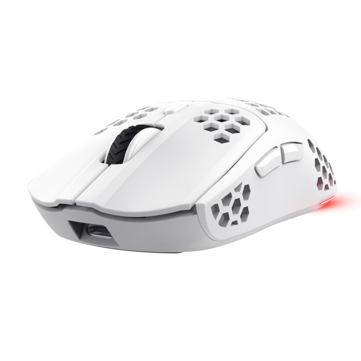 Безжична геймърска мишка TRUST GXT929W Helox, безжична, 4800 DPI, оптичен сензор, RGB подсветка, бял - 25390 - 2