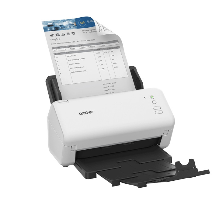 Скенер Brother ADS-4100, A4, 35ppm/70ipm двустранно, ADF 60 листа, USB 3.0 - ADS4100TF1 - 1