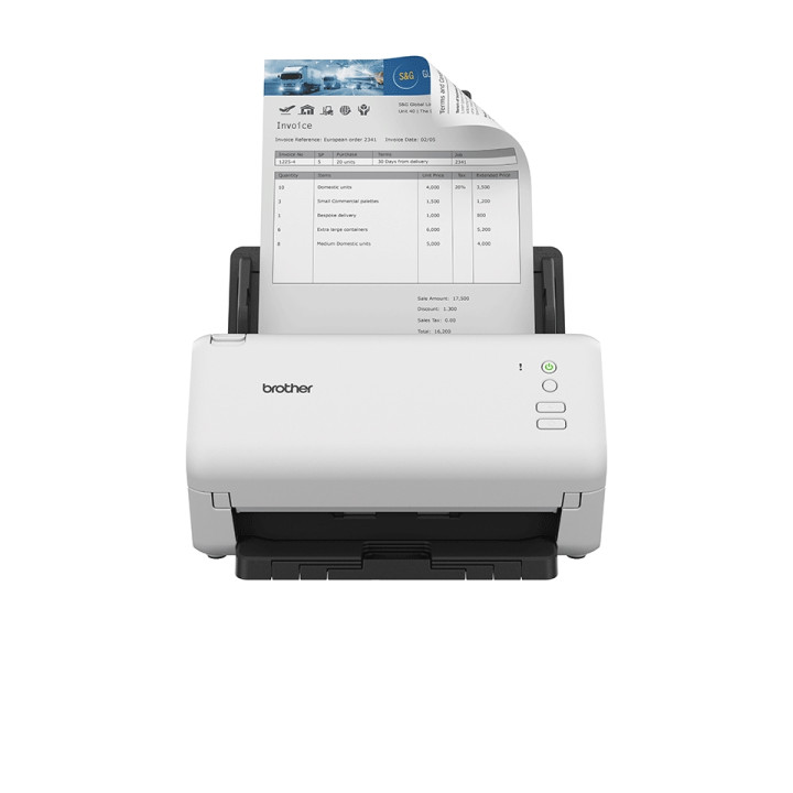 Скенер Brother ADS-4100, A4, 35ppm/70ipm двустранно, ADF 60 листа, USB 3.0 - ADS4100TF1 - 4