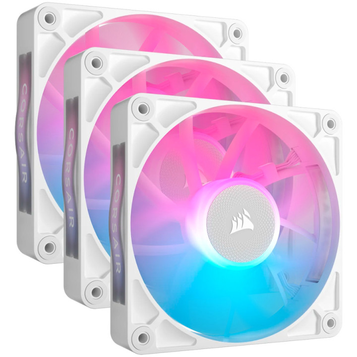 Вентилатори за компютър CORSAIR iCUE LINK RX120 RGB White, 120mm, 3 броя, PWM, 2100 RPM - CO-9051022-WW - 1