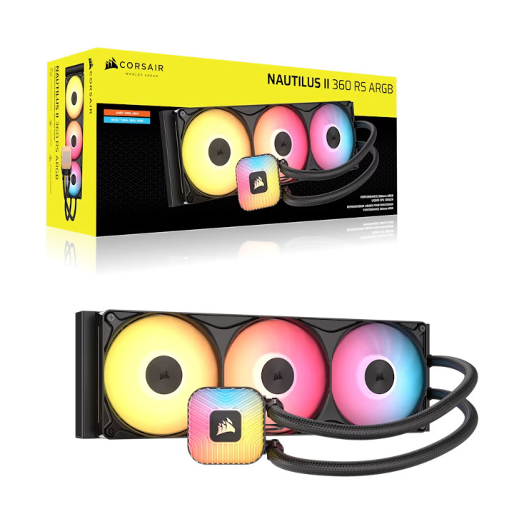 Водно охлаждане за процесор CORSAIR NAUTILUS II 360 RS ARGB, 360mm, 3x120mm, Intel/AMD - CW-9061049-WW - 8