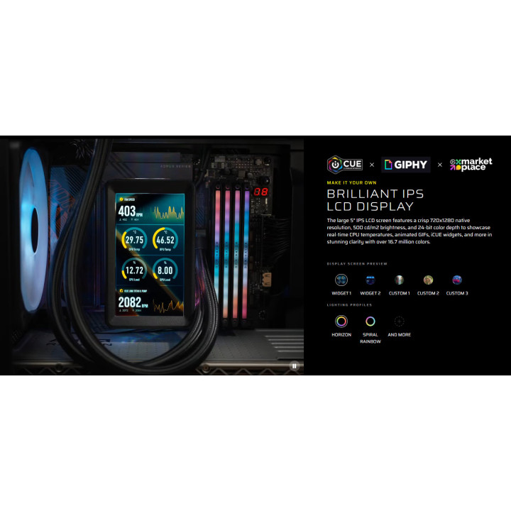 Водно охлаждане за процесор CORSAIR iCUE LINK TITAN II 360 RX LCD, 360mm, 3x120mm, Intel/AMD - CW-9061045-WW - 11