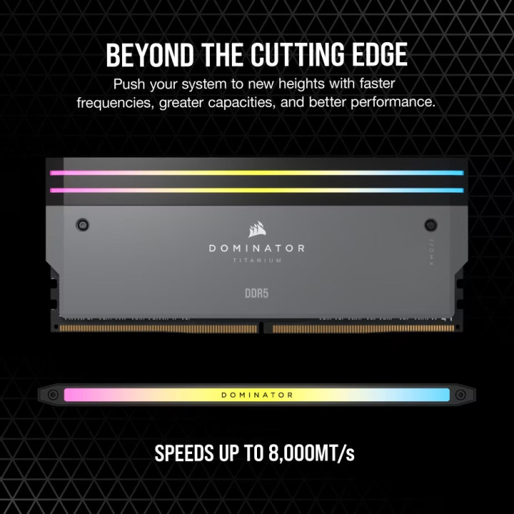 RAM памет CORSAIR DOMINATOR TITANIUM, 64GB (2x32GB) DDR5 6000MT/s, CL30, Intel XMP/AMD EXPO - CMP64GX5M2B6000Z30 - 3
