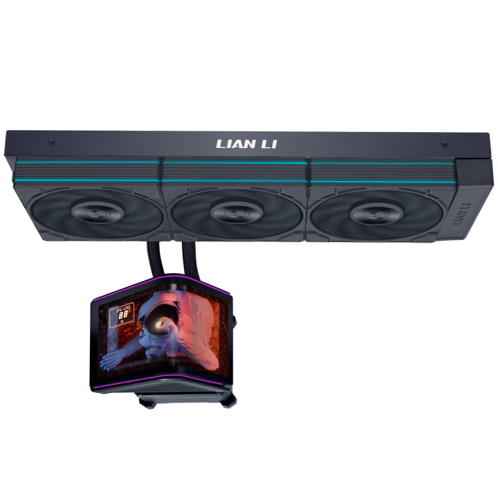 Водно охлаждане за процесор Lian Li HydroShift II OLED Curved 360 UNI FAN P28, 360mm, 3x120mm, Intel/AMD - G89.GHS2OLDC36PB.00 -