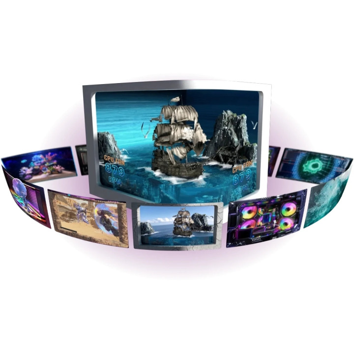Водно охлаждане за процесор Lian Li HydroShift II OLED Curved 360 UNI FAN P28, 360mm, 3x120mm, Intel/AMD - G89.GHS2OLDC36PB.00 -