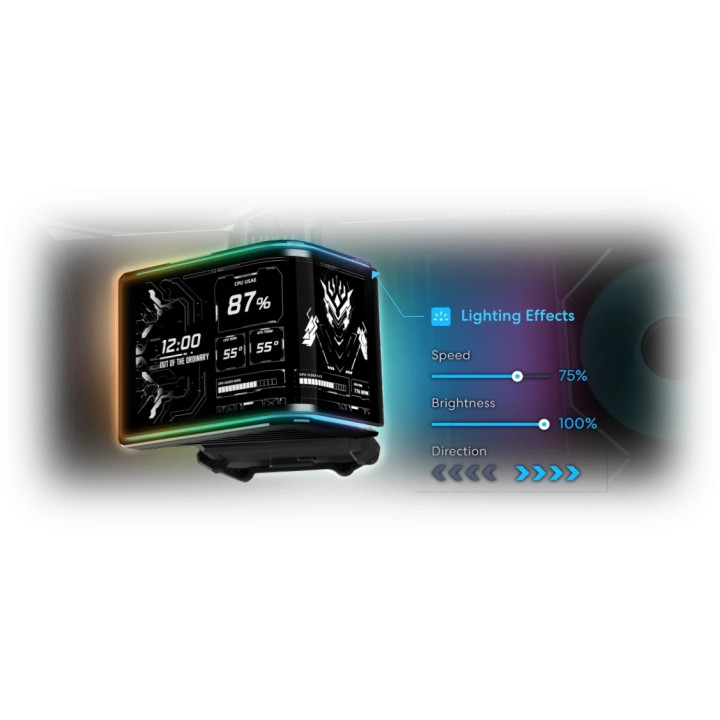 Водно охлаждане за процесор Lian Li HydroShift II OLED Curved 360 UNI FAN P28, 360mm, 3x120mm, Intel/AMD - G89.GHS2OLDC36PB.00 -