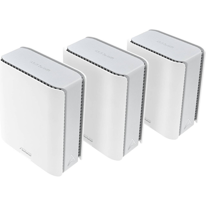 Рутер ASUS ZenWiFi BT10 3-Pack, WiFi 7, Tri-Band, 10G WAN/LAN, AiMesh, бял - 90IG08Y0-MO3C20 - 1