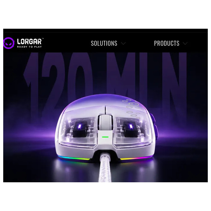Геймърска мишка LORGAR MSA21 Advanced, жична, PixArt 3315, оптична, бяла - LRG-MSA21-WH - 3
