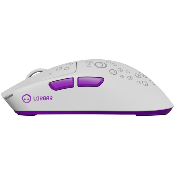 Геймърска мишка LORGAR MSP81W Pro, безжична, PixArt 3950, 30000 DPI, Bluetooth/RF, бяла - LRG-MSP81W-WH - 3