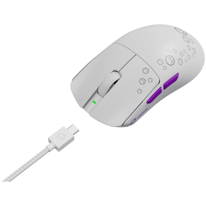 Геймърска мишка LORGAR MSP81W Pro, безжична, PixArt 3950, 30000 DPI, Bluetooth/RF, бяла - LRG-MSP81W-WH - 8