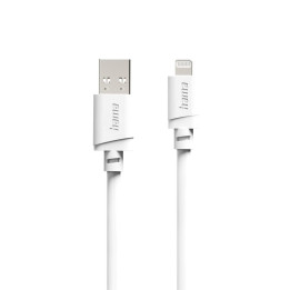 Кабел за зареждане HAMA, USB-A към Lightning, 2m, за Apple iPhone/iPad/iPod, бял - HAMA-201801 - 1