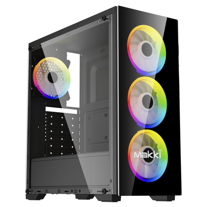 Кутия за компютър Makki A62 aRGB ATX, Remote/4 Fans - MAKKI-A72-ARGB-4F