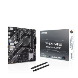 Дънна платка ASUS PRIME B550M-K WIFI, AMD AM4, B550, micro-ATX, DDR4, Wi-Fi 6 - 90MB1R80-M0EAY0 - 1