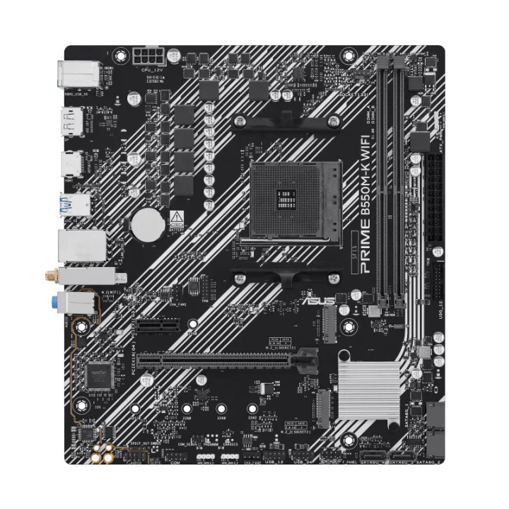 Дънна платка ASUS PRIME B550M-K WIFI, AMD AM4, B550, micro-ATX, DDR4, Wi-Fi 6 - 90MB1R80-M0EAY0 - 2