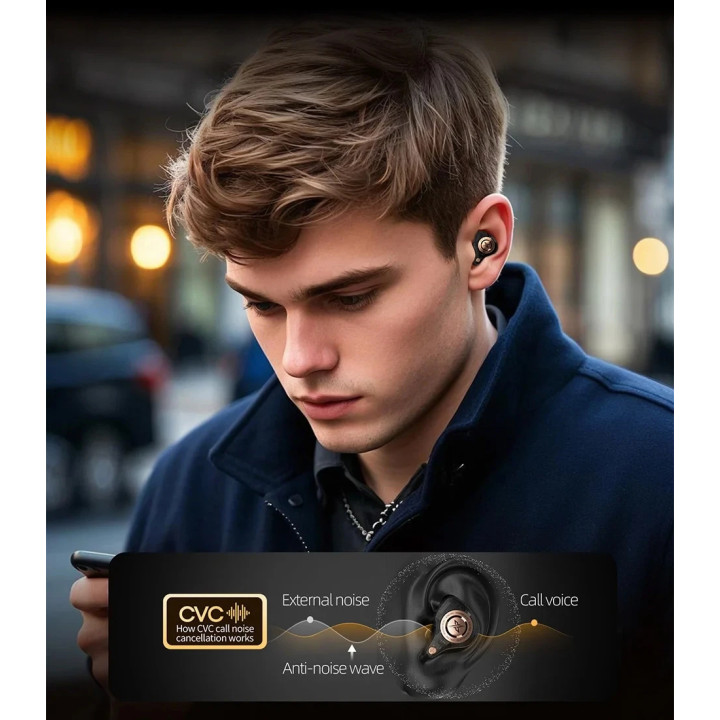 Геймърски слушалки KZ Xtra Pro, безжични, Bluetooth 5.4, 6 микрофона, ANC, LDAC - 6.01.03.0114 - 5