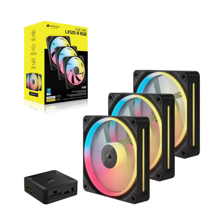 Вентилатор за кутия CORSAIR iCUE LINK LX120-R RGB, 120mm, 3x вентилатора, PWM, RGB - CO-9051050-WW - 9