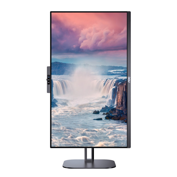 Монитор AOC 24V5CW/BK, 23.8" IPS WLED, FHD 75Hz, 4ms, 1ms, FreeSync, Low Blue Light, 5Wx2, 2MP Windows Hello, HDMI, DP, USB hub