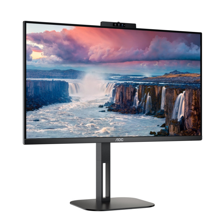 Монитор AOC 24V5CW/BK, 23.8" IPS WLED, FHD 75Hz, 4ms, 1ms, FreeSync, Low Blue Light, 5Wx2, 2MP Windows Hello, HDMI, DP, USB hub