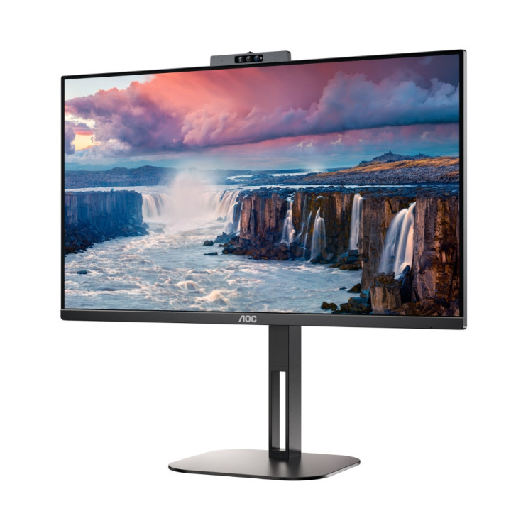 Монитор AOC 24V5CW/BK, 23.8" IPS WLED, FHD 75Hz, 4ms, 1ms, FreeSync, Low Blue Light, 5Wx2, 2MP Windows Hello, HDMI, DP, USB hub