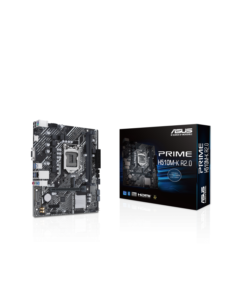 Дънна платка ASUS PRIME H510M-K R2.0, LGA1200, 2xDDR4 - 90MB1E80-M0EAY0