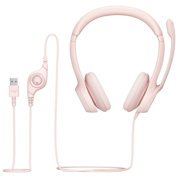 Слушалки Logitech H390 USB Computer Headset - ROSE - USB - N/A - EMEA-914 - 981-001281